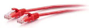 C2G Cat6a Snagless Unshielded UTP Slim Ethernet Patch Cable RJ-45 Male to RJ-45 Male 0.3 m Red 10000 Mbit/s