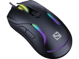 Spēļu pele Sandberg LightFlow 6D Abpusēja USB Type-A 3600 DPI 6 pogas Melna