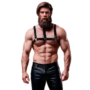 Krūšu siksna FETISH SUBMISSIVE ATTITUDE D-235870 regulējama no eko-ādai vīriešiem