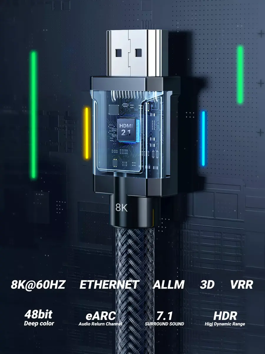Ugreen HDMI 2.1 Vīriešu uz Vīrieti Kabelis 80602 Photo 4
