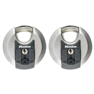 Дисковый замок MASTER LOCK 70мм из нержавеющей стали с одинаковыми ключами 2-pack