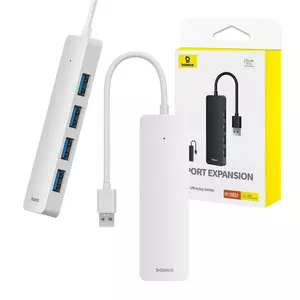 Концентратор 4 в 1 Baseus UltraJoy Lite USB-A - USB 3.0 15 см (белый)