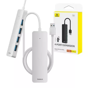 Концентратор 4 в 1 Baseus UltraJoy Lite USB-A - USB 3.0 1м (белый)