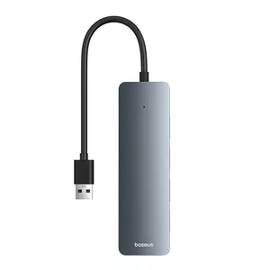 4in1 Hub Baseus  UltraJoy Lite USB-A to USB 3.0 15cm (grey)