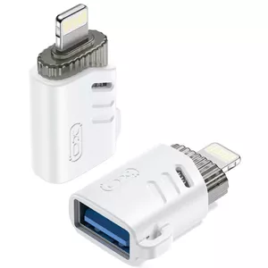 USB–Lightning OTG adapter XO NB256A white, Lightning female to USB-A male OTG connection