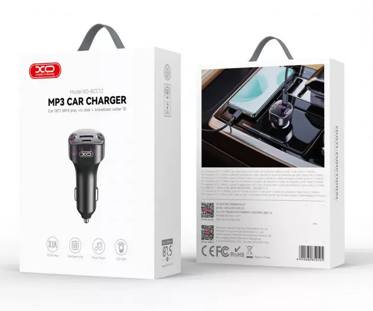 FM-передатчик XO BCC12 Bluetooth MP3 зарядное Photo 6