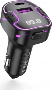 FM-передатчик XO BCC12 Bluetooth MP3 зарядное черный — автомобильный FM-передатчик с Bluetooth и USB‑зарядкой
