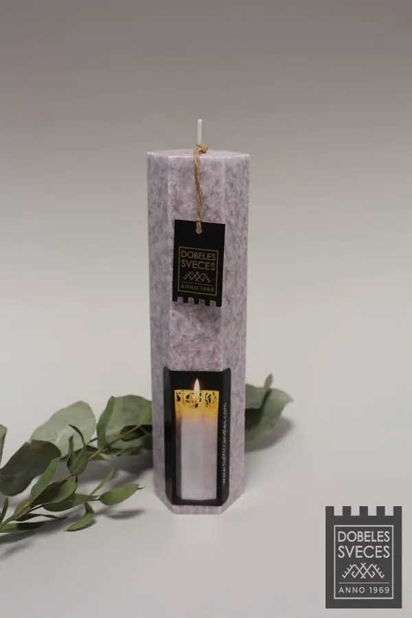 Stearīna cilindriskā svece Baltic Candles Lace