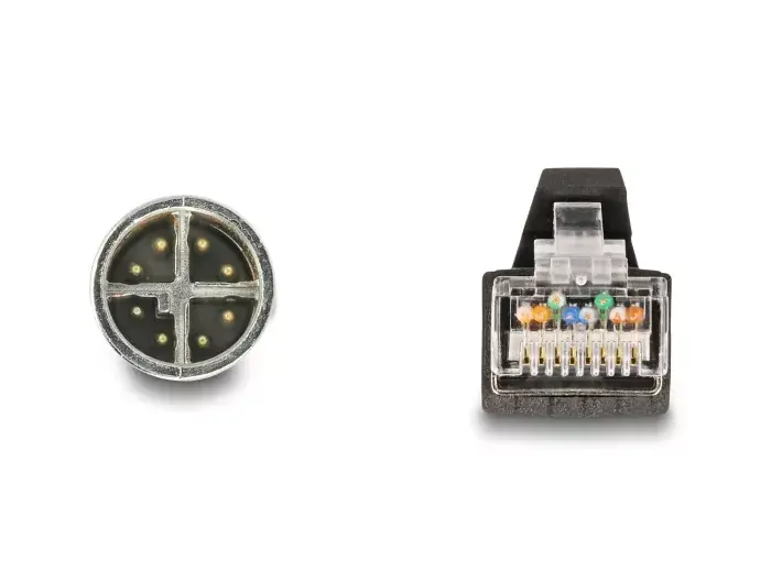 Tīkla kabelis DeLOCK M12 Cable X-coded 8 pin male to RJ45 male Photo 2