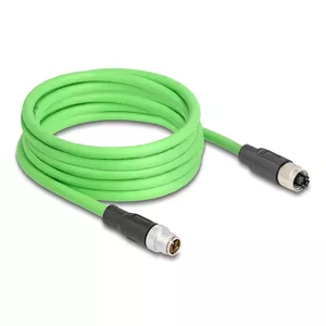 Network Cable DeLOCK M12 Cable X-coded 8 pin male to female PUR (TPU) 1 m