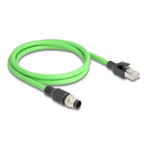 Network Cable DeLOCK M12 Cable A-coded 8 pin male to RJ45 male PUR (TPU) 5 m