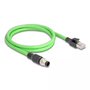 Network Cable DeLOCK M12 Cable A-coded 8 pin male to RJ45 male PUR (TPU) 2 m