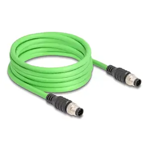 Network Cable DeLOCK M12 Cable A-coded 8 pin male to male PUR (TPU) 2 m