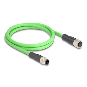 Network Cable DeLOCK M12 Cable D-coded 4 pin male to female PUR (TPU) 1 m