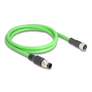 Network Cable DeLOCK M12 Cable A-coded 8 pin male to female PUR (TPU) 1 m