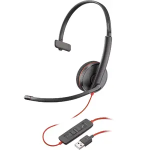Гарнитура HP POLY Blackwire 3210 Monaural USB-A — проводная супраауральная, 20–20000 Гц, 87 г, чёрная