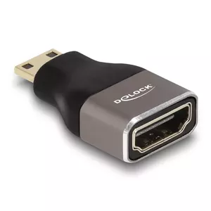 Адаптер HDMI Mini-C male на A female 8K 60 Hz серый металл DeLOCK