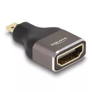Адаптер HDMI DeLOCK Micro-D male to A female 8K 60 Hz серый металл