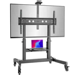 ONKRON TS1991-B Mobile TV Stand for 50-100 Inch Screens up to 130 kg, VESA 200x200 to 1000x600, Black