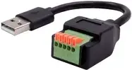 Адаптер USB-A на 5-контактный клеммный блок Exsys EX-49129, длина кабеля 15 см