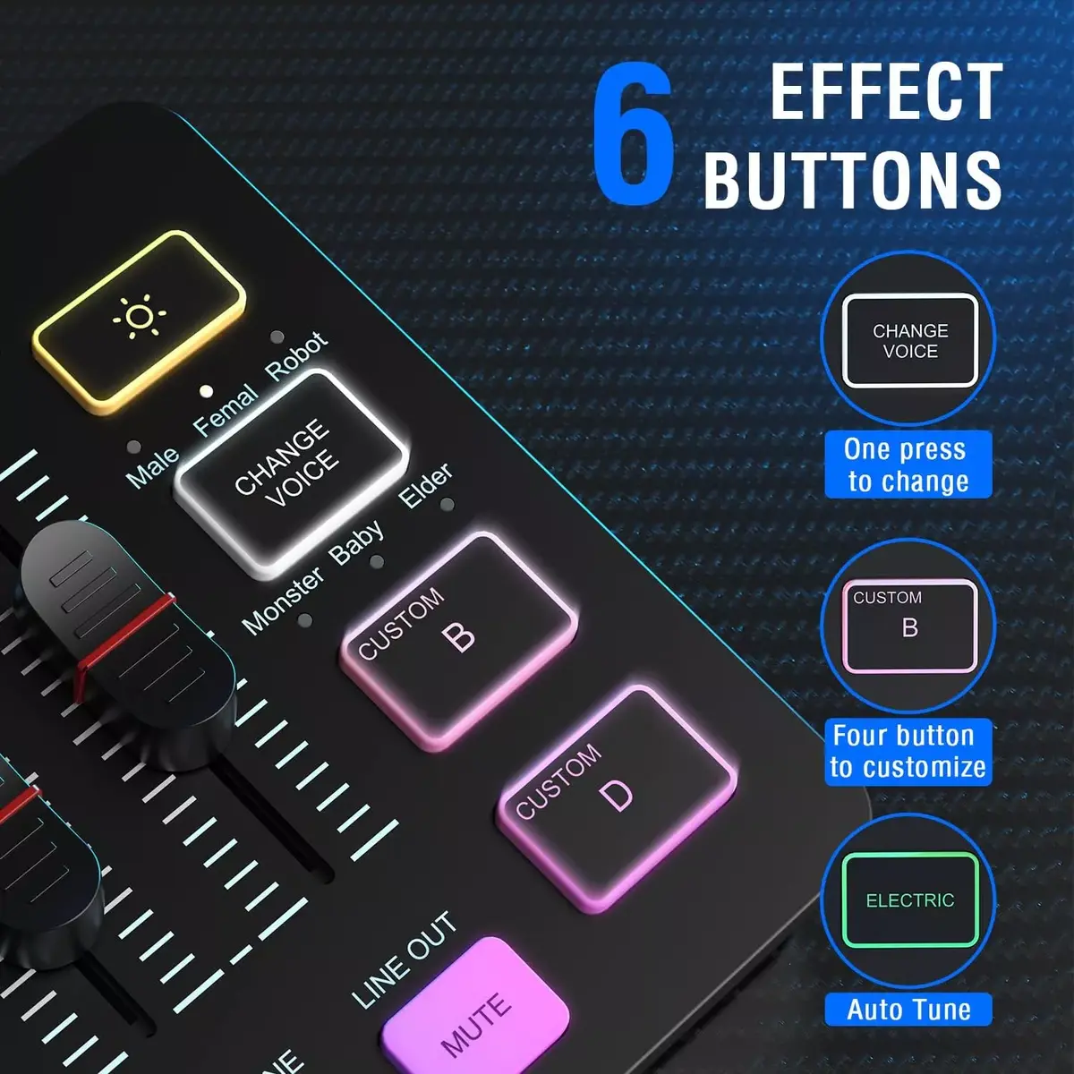 Fifine SC3 RGB XLR 48V audio mixer Photo 3