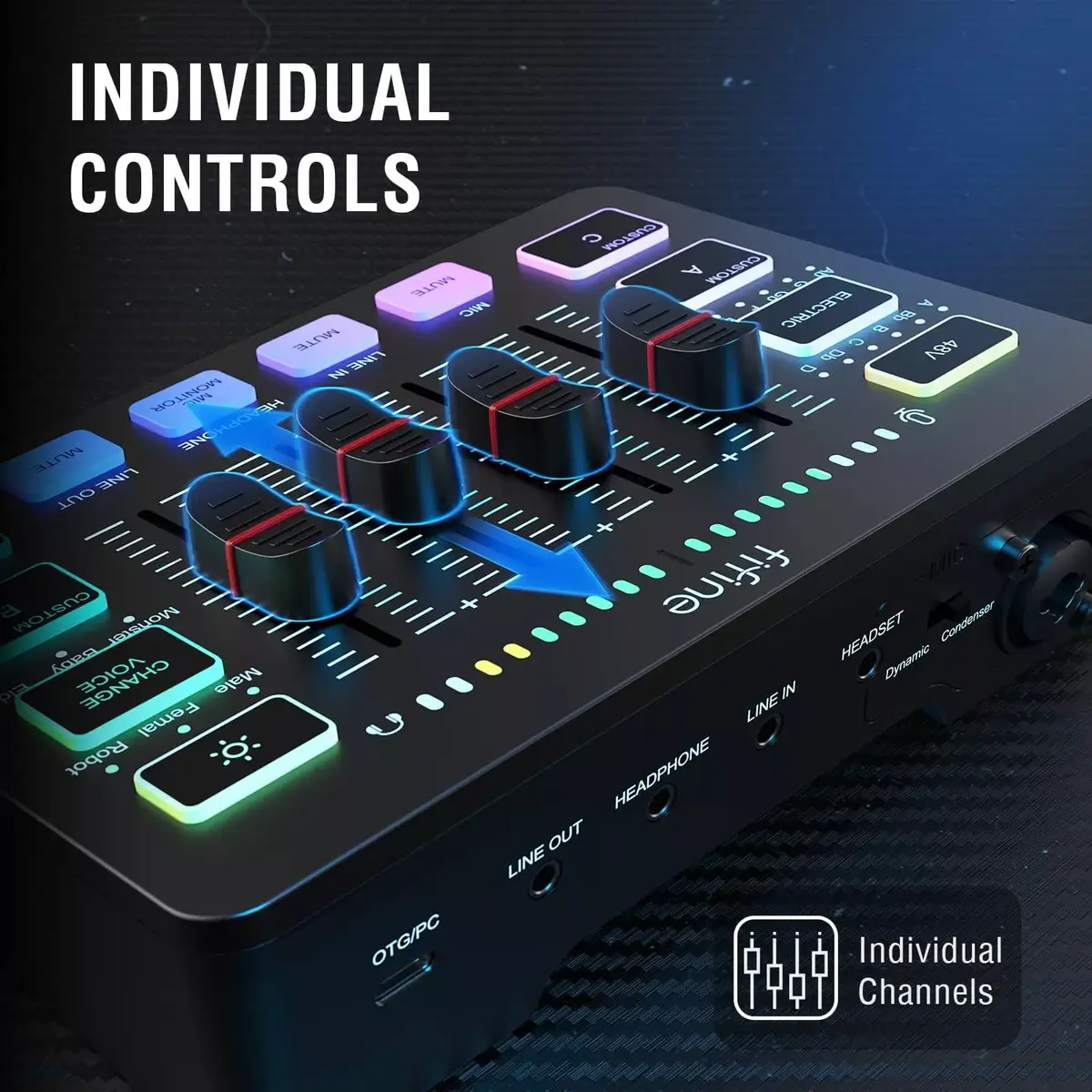 Fifine SC3 RGB XLR 48V audio mixer Photo 6
