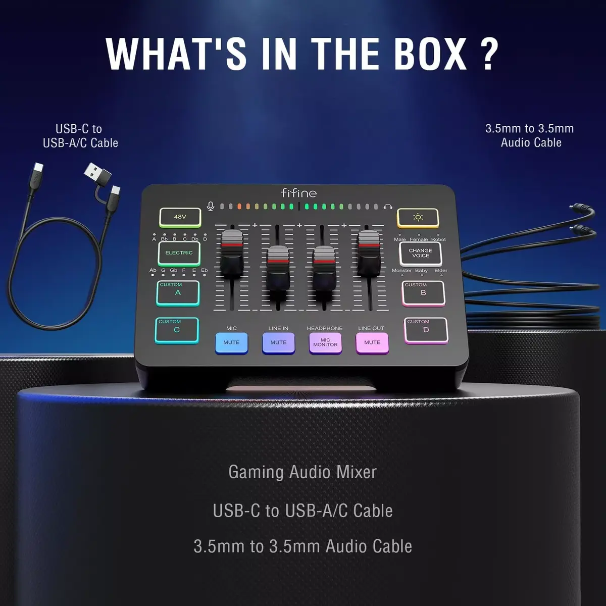Fifine SC3 RGB XLR 48V audio mixer Photo 7