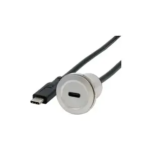 Адаптер Exsys EX-49183 металлический кабель USB-C гнездо‑в‑штекер, 30 см