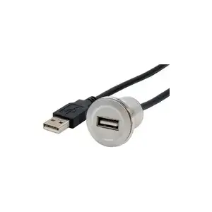 USB A sieviešu uz vīriešu adapteris Exsys EX-49181, 30 cm kabelis, USB A ligzda — USB A spraudnis