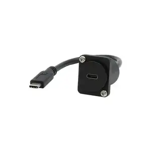Кабель-адаптер Exsys EX-49166 USB-C (гнездо) → USB-C (штекер), USB 3.2 Gen 2, 20 см
