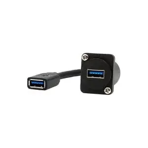 Кабель‑адаптер Exsys EX-49165 USB-A гнездо–гнездо, USB 3.2 Gen 1, 20 см