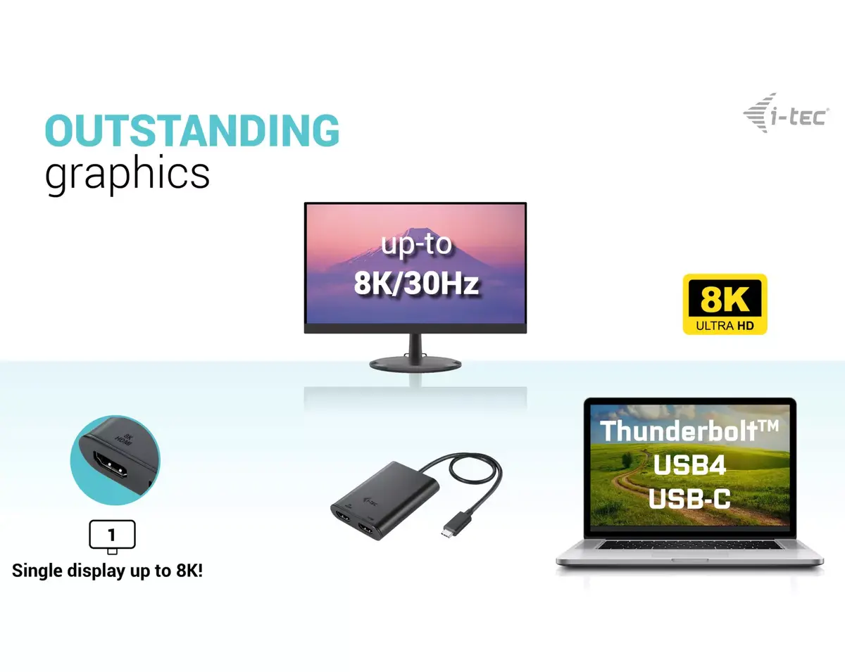 i-tec USB-C Dual 4K/60Hz HDMI Video Adapter Photo 10
