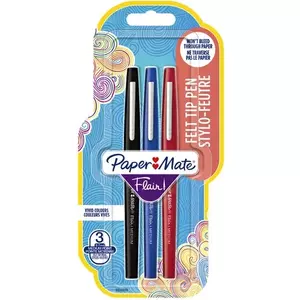 Papermate Flair Original flomāsters Vidējs Melns, Zils, Sarkans 3 pcs