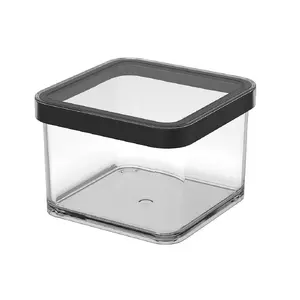 Pārtikas trauks Rotho Loft 500 ml 1160308080, plastmasas taisnstūra, melns, 100×100×72 mm