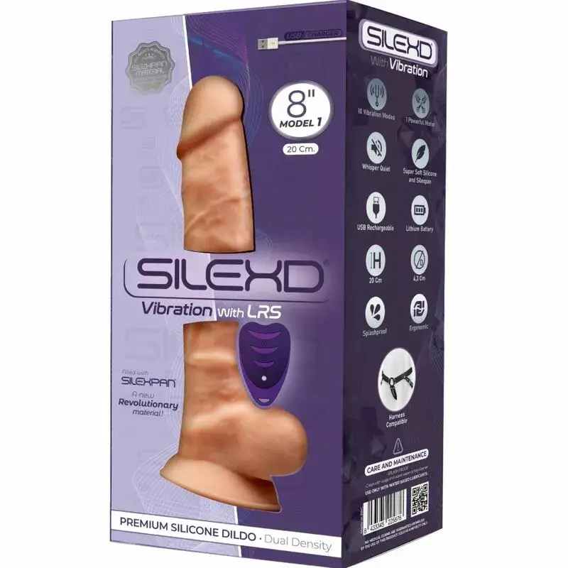 Dildo SILEXD Silicone Black — 20 cm, 10 režīmi Photo 3