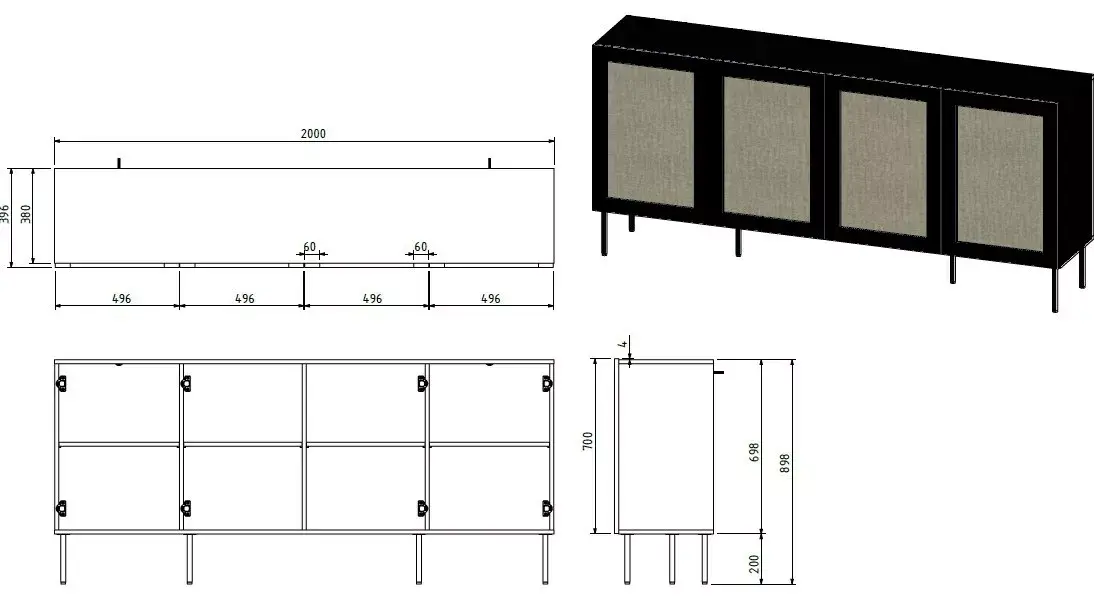 cama meble JUTA 4D atvilktņu skapis JUTA 301151 Photo 4