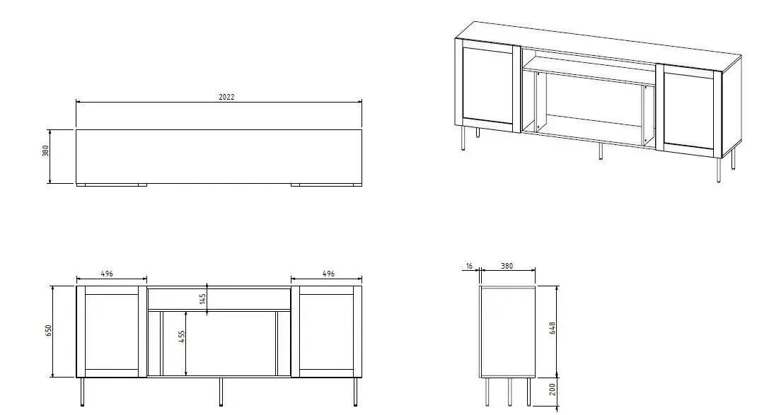 Atvilktņu komoda ar elektrisko kamīnu cama meble JUTA EF Photo 4