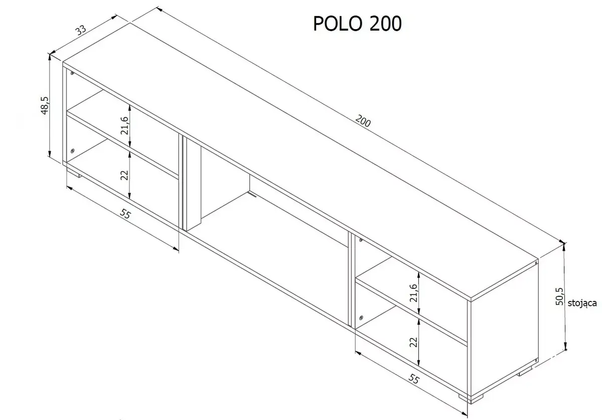 TV skapis cama meble POLO 200x33x50.5 cm Photo 3