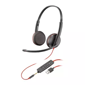 Наушная гарнитура HP POLY Blackwire 3225 Stereo USB-A проводная, кабель 2,27 м, 87 г, черная (Bulk)