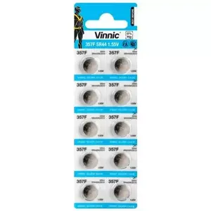 Проволочная батарейка-пуговица VINNIC BAT357.VNC10 — 10 шт. Silver Oxide SR44 (модель BAT357)