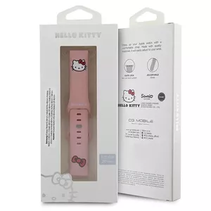 Универсальный силиконовый ремешок HELLO KITTY HKUWMSCHBLP — голова Kitty розовый, 20 мм