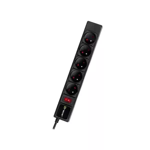Сетевой фильтр TRACER PowerGear Tracer 47138 5 м черный с кабелем 5 м