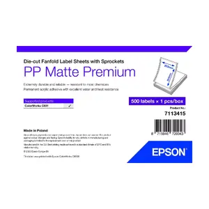 Self-adhesive die-cut printer labels Epson 7113415 — white, 20.3 × 30.5 cm, 500 labels