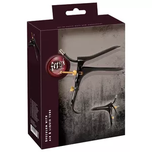 Spekulums fetish collection ar gaisa un šķidruma cauruli, nerūsējošā tērauda, garums 15 cm, ievietošanas 10 cm
