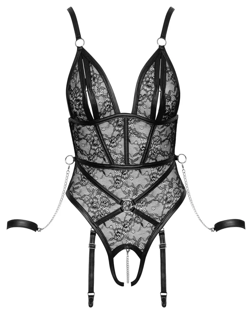Cottelli Collection S Black ouvert боди-пояс Photo 12