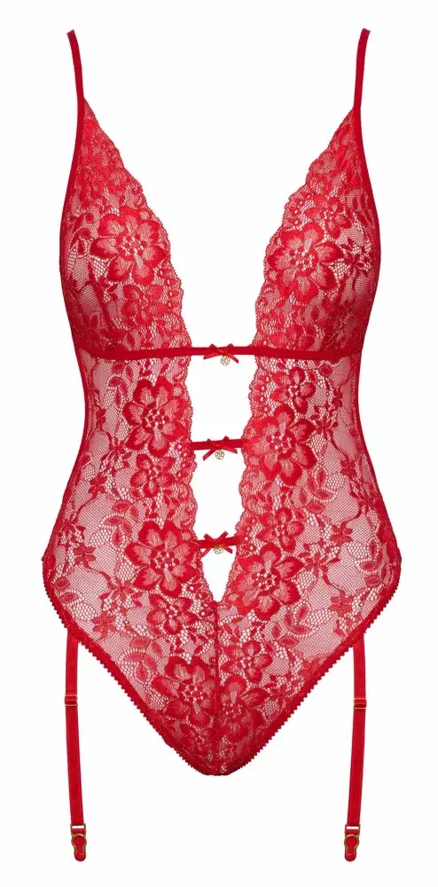 Kissable боди‑пояс L/XL красное кружево Photo 5