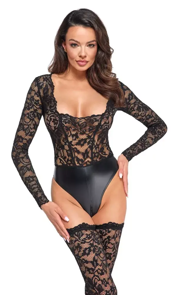 Noir Lace body Bodie XL — боди с длинным рукавом Photo 2