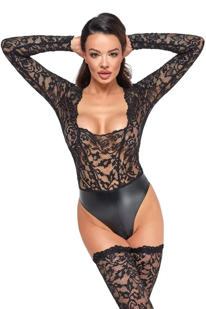 Noir Lace body Bodie XL — боди с длинным рукавом Photo 3