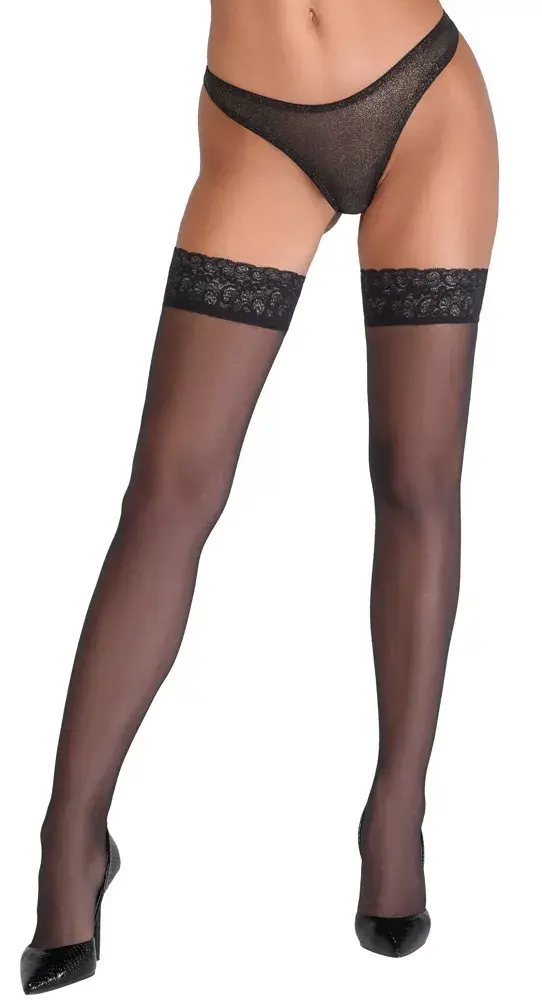Paaugšā velkamas zeķes Cottelli Collection 20 den, 6 cm mežģīne Photo 3