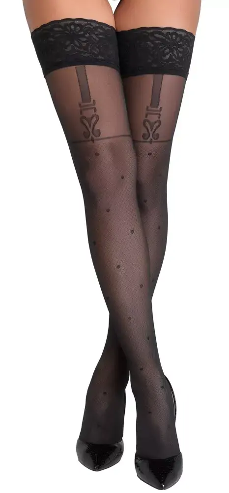 Чулки-держатели cottelli collection Flirt 2 40 den Photo 2